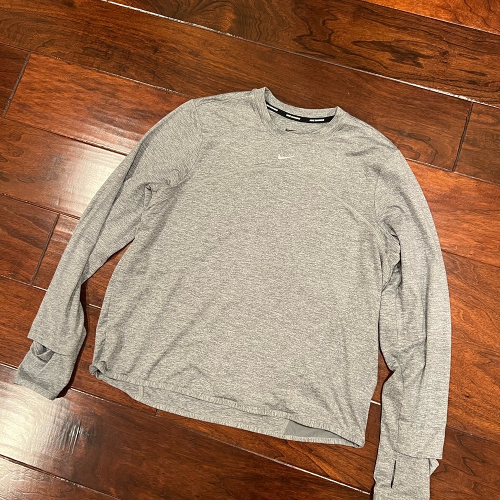 Nike running Heather Gray Long Sleeve Top